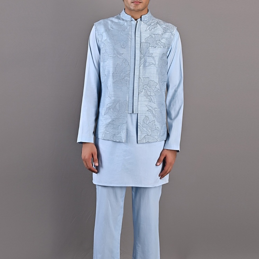 Terence Embroidered Bundi & Kurta Set